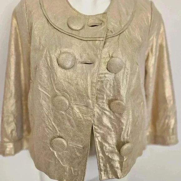 KARLIE Leather Cropped Jacket Size Large - Picture 3 of 13